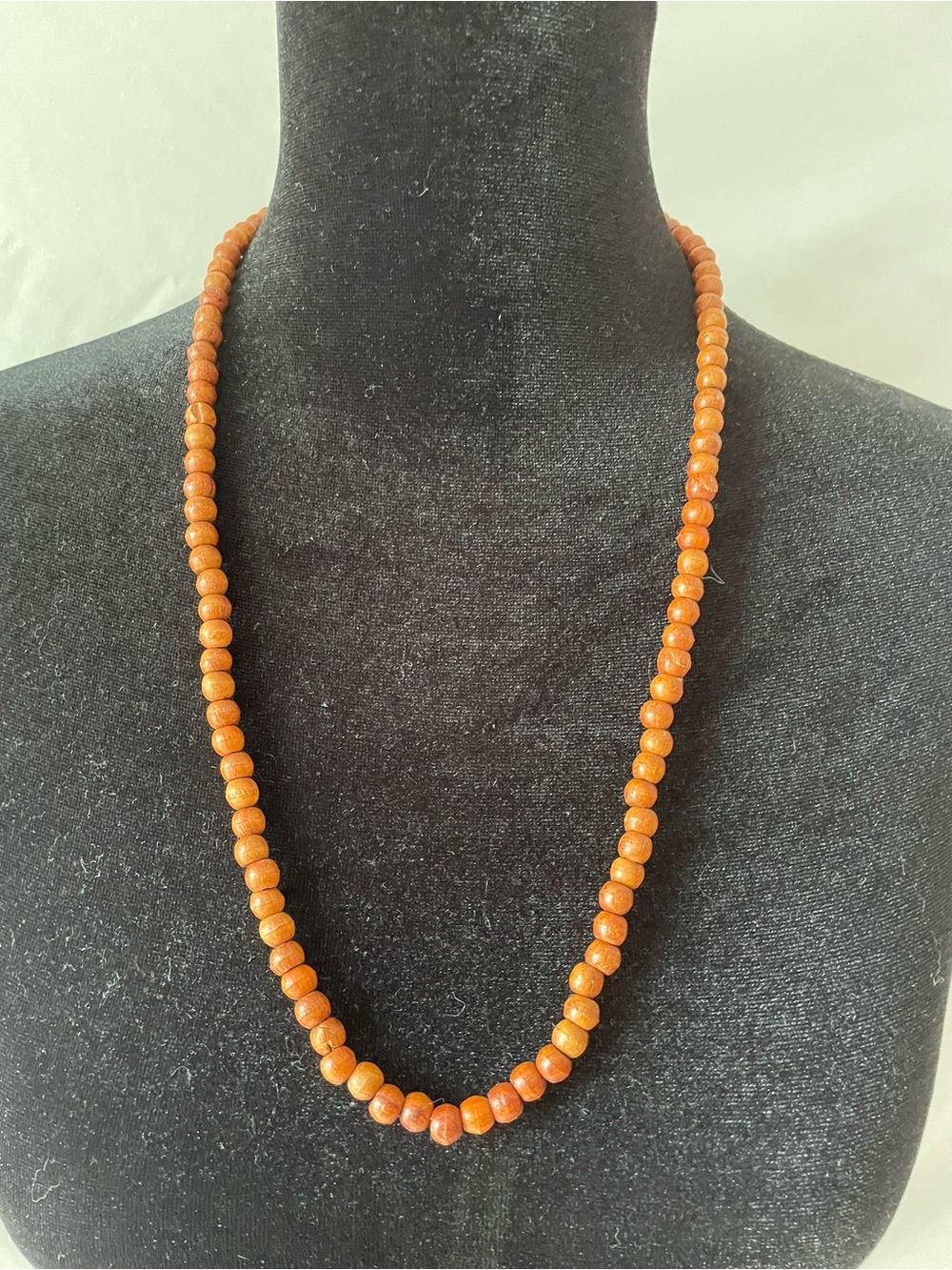 Wood Brown Bohemian Beaded
Strand Necklace w/ Tassel
